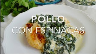 POLLO CON ESPINACAS A LA CREMA delicioso amp rápido  Recetas fáciles Pizca de Sabor [upl. by Eletnahc998]