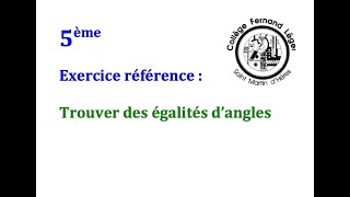 5èmeER20Trouver des égalités dangles [upl. by Seravaj377]