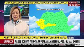 Prognoza meteo 4 octombrie Alertă de ploi în toata țara dar și temperaturi de vară [upl. by Eisej]