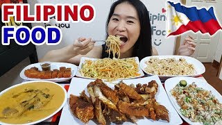 FILIPINO FOOD Crispy Pata Sisig Lechon Kawali Pancit Canton amp Kare Kare  Eating Show Mukbang [upl. by Martha]