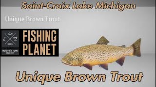 Unique Brown Trout  SaintCroix Lake Michigan  Fishing Planet [upl. by Dnalon]