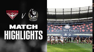 Anzac Day  Essendon v Collingwood Highlights  Round 6 2022  AFL [upl. by Adnohsak238]