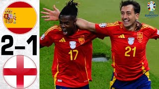 Spain vs England 21  All Goals and Highlights  EURO 2024 FINAL [upl. by Mada676]