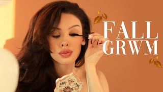 Fall GRWM 🍂 Night Routine  Skincare  Hair amp Makeup [upl. by Aryamo]