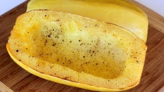 ROASTED SPAGHETTI SQUASH  how to roast spaghetti squash [upl. by Gusty]