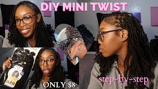 HOW TO Faux Mini TwistLocs on type 4 hair  low maintenance protective styles [upl. by Mcgannon]