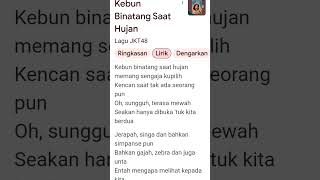 Lirik lagu jkt48 kebun binatang saat hujan [upl. by Nomael]