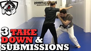 Grappling vs Striking 3 BJJ Takedowns amp Submissions [upl. by Iznek18]