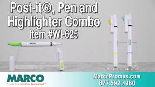 Custom Writing Instruments  Postit® Flag Pen and Highlighter Combo  MARCO [upl. by Brittan]