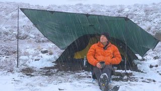 SEVERE Weather Camping Rain Hail Snow and Gale Force Winds [upl. by Notaes]