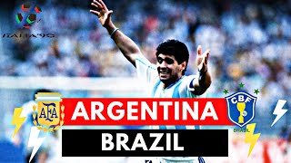 Argentina vs Brazil 10 All Goals amp Highlights  1990 World Cup [upl. by Vey]