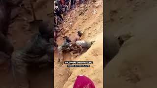 Watch Miners in Congo Make Dramatic Escape From Collapsed Gold Mine [upl. by Mcgannon]