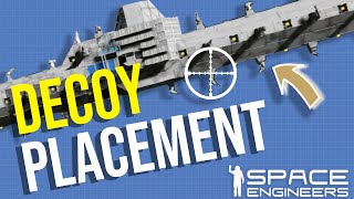 Space Engineers Ship Design Tutorial Optimal Ship Decoy Placement Location Explained for Survival [upl. by Karly710]