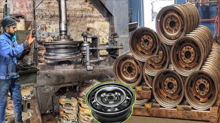 Manufacturing vehicles iron wheel Rim in Factory  Production Process wheel Rim  производство колес [upl. by Ax]