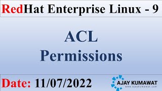 ACL Permissions in Hindi  RedHat Enterprise Linux  RHCSA  RHCE  RHEL 9  Ajay Kumawat [upl. by Wilkison]