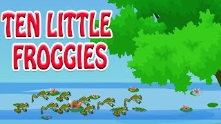 Ten Little Froggies  Animated Nursery Rhyme in English [upl. by Nerrak]