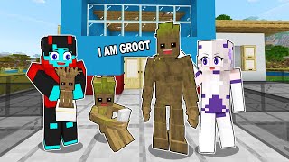 we Adopted GROOT in Minecraft [upl. by Juan231]