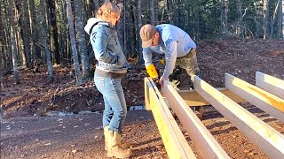 TIMELAPSE  Couple Builds OffGrid Cabin Alone In The Canadian Wilderness [upl. by Nrublim]