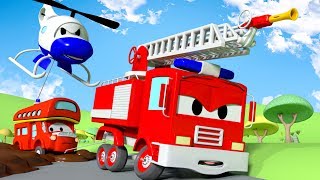 Sticky Mud  The Car Patrol Fire Truck and Police Car in Car City  Cartoon Car for children [upl. by Domenic]