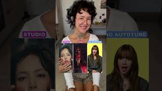 Lisa quotNew Womanquot ft Rosalía Studio Vs Live Vs No Autotune shorts lisa music kpop autotune [upl. by Tneciv]