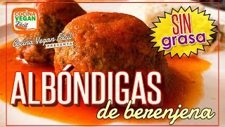 Albóndigas de berenjena sin grasa  Cocina Vegan Fácil [upl. by Shanan]