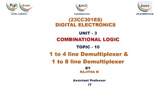 UNIT  31 to 4 line Demultiplexer amp 1 to 8 line Demultiplexer [upl. by Ennovihs]