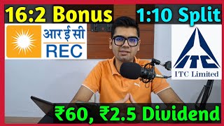 ITC Ltd Latest 🚨 Rec Ltd • Stocks Declared High Dividend Bonus amp Split With Ex Dates [upl. by Tap]