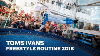 Toms Ivans WCIS 2018 Indoor Skydiving Freestyle Routine  AERODIUM [upl. by Anaujnas875]