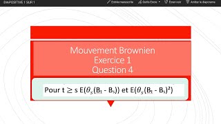 Exercice 1 Mouvement Brownien Q 45 [upl. by Eyahs]