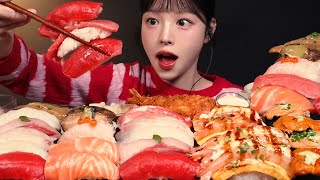 SUB최애 초밥 한판 먹방🍣 연어 참치뱃살 대방어 성게알 간장새우까지 여기 제 세상인가요🫠 Sushi Mukbang Asmr [upl. by Frederik]