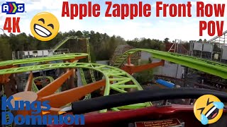 Apple Zapple In 4K  Front Row  POV  Kings Dominion  2018 [upl. by Yrehc]