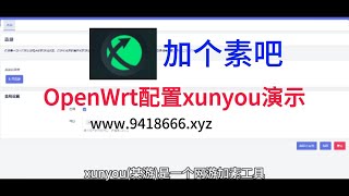 OpenWrt配置xunyou演示 [upl. by Grory]