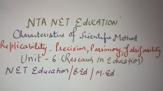 characteristics of scientific methodreplicabilityprecisionparsimonyfalsifiabilityNETbedmed [upl. by Enelrihs972]