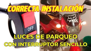 COMO INSTALAR LUCES DE PARQUEO EN CUALQUIER MOTO BOXER TVS AKT AX RX CR4 TTR [upl. by Etnoved]