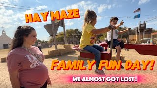 We take a trip to the HAY MAZE  how to have quality family time in the fall [upl. by Eiramanin718]