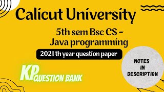 5th sem BSc CS  Java Programming 202th previous year question paper [upl. by Terag]