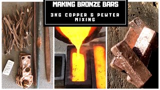 3KG Bronze Blocks from Mixing Copper amp Pewter  Bronze From Scrap [upl. by Yelda]