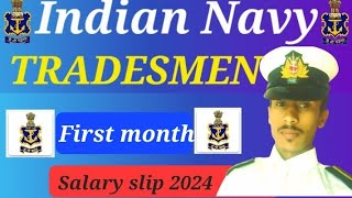 Navy tradesman frist month salary 2024 in india  Indian Navy tradesman salary slip 2024 [upl. by Nerej]