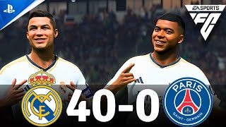 FC 24 Gameplay  Real Madrid 400 PSG  Ft Messi  Ronaldo Mbappe Haaland Neymar Vinicius JR [upl. by Renmus806]