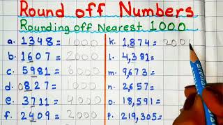 Round off Numbers। Nearest 1000 Rounding off Numbers । Nearest Thousand Round off [upl. by Jeremias]