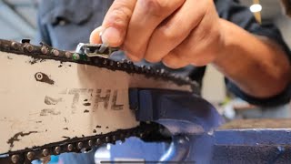 Chainsaw blade sharpening  ASMR [upl. by Ainotahs]