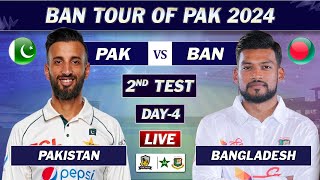 PAKISTAN vs BANGLADESH 2nd TEST MATCH DAY 4 LIVE COMMENTARY PAK vs BAN TEST MATCH LIVE [upl. by Colan]