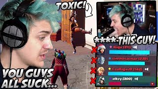 Ninja FREAKS OUT After His ENTIRE Squad Gets Wiped By The Most TOXIC Player Ever [upl. by Icyak]