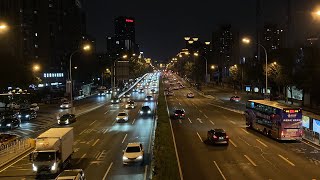 Realistic Night Ride in Beijing Haidian District  HD [upl. by Yesdnyl]