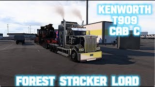 Kenworth T909 Cab CForest Log Stacker Load From Fort Worth To Holbrook [upl. by Marge699]