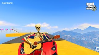 Epic Skeleton Showdown Battling Cops amp Chainsaw Alien in GTA 5 [upl. by Merrielle508]