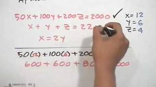 Aplicación de los sistemas lineales 3x3 [upl. by Enos]