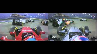 Alonso and Button  Bahrain 2014 Dual Onboard Replay [upl. by Alisan]