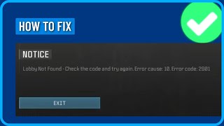 How to Fix COD MW3 Lobby Not Found Error Cause 10 Error Code 2901 on Xbox Game Pass [upl. by Ahsieit]