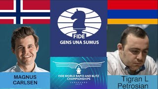 FIDE World Rapid Chess Championship 2023 Magnus Carlsen Vs Tigran L Petrosian [upl. by Rehpotsyrhc296]